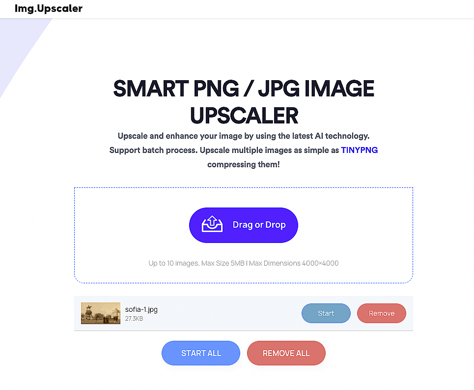 Smart png / jpg image upscaler